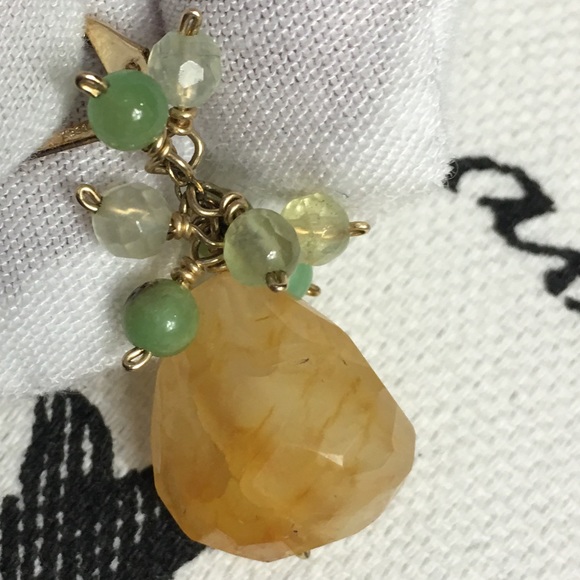 Stone and 1/20 GF dangling earrings - Picture 6 of 8